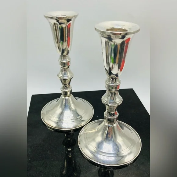 Mid Century Duchin Creation Sterling Silver Weighted Candlestick Holders - Picture 1 of 4